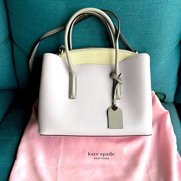 NWT Kate Spade Lavender, grey & cream satchel or tote. - Picture 1 of 13